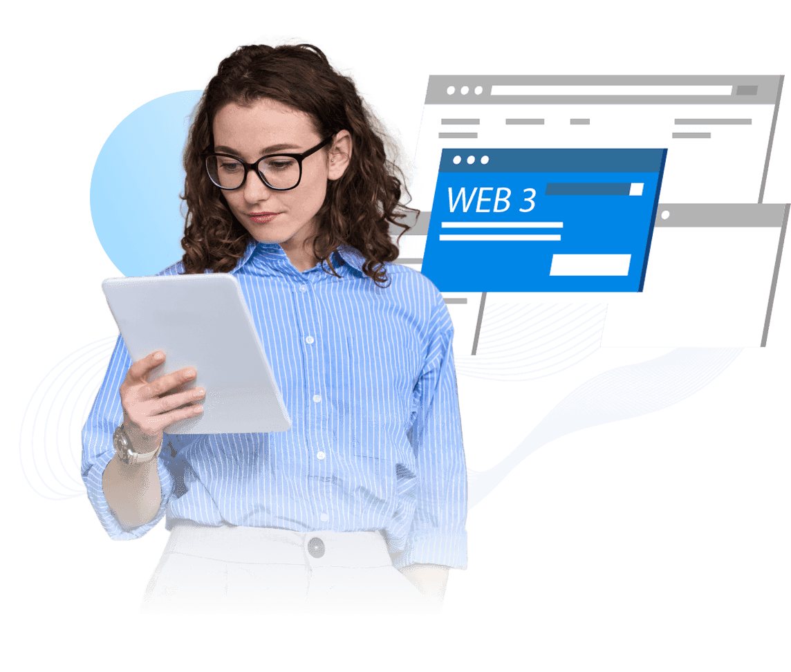 Developer coding on a futuristic screen
