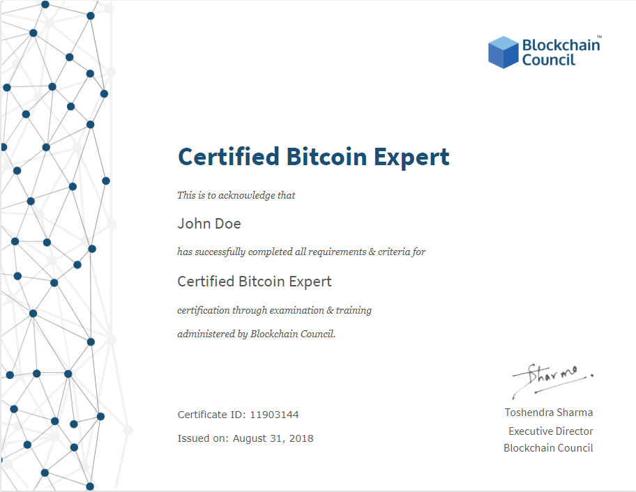 certified bitcoin expert certification review