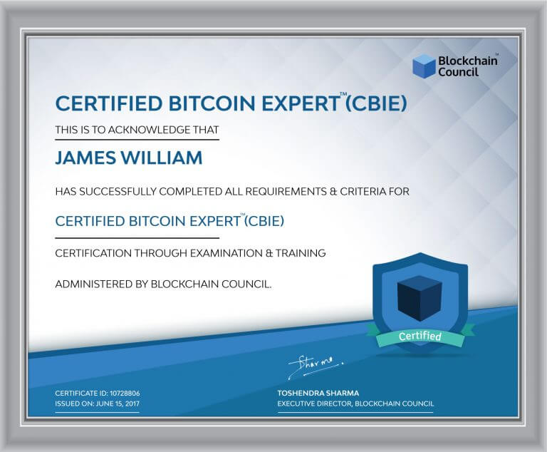 crypto currency expert certificate